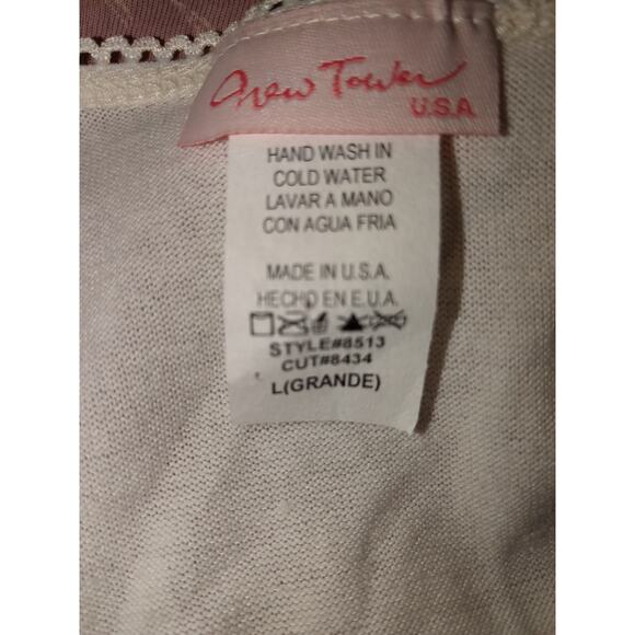 Large New Towner cream sequin tie waist women's blouse #20 - Picture 4 of 6